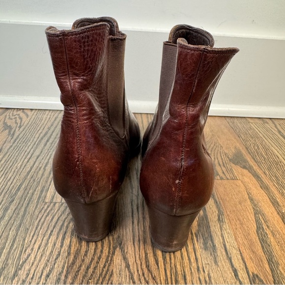 Vintage Bruschi brown leather Chelsea boots made in Italy size 39/9 - Picture 5 of 8
